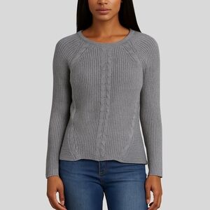 Design History Gray Knit Sweater Women’s Size Small Pullover Long Sleeve